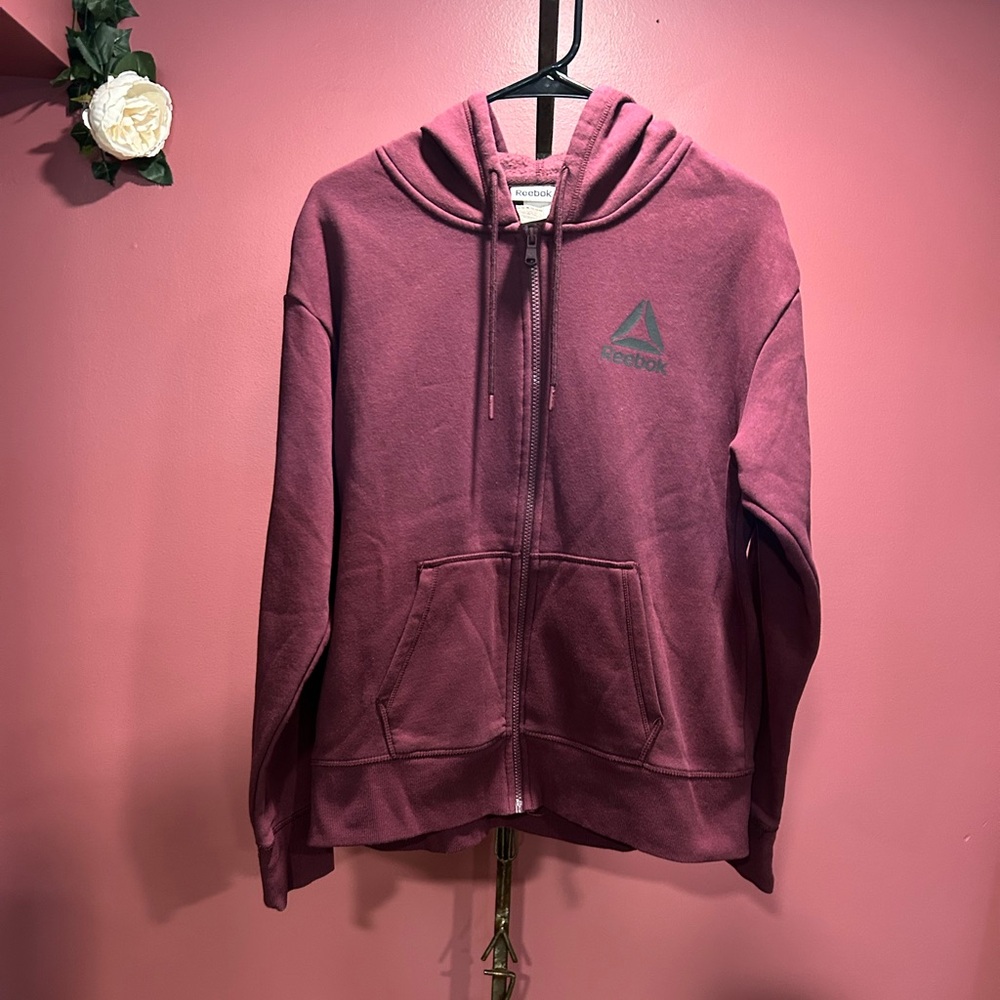 Reebok Burgundy Full-Zip Hoodie